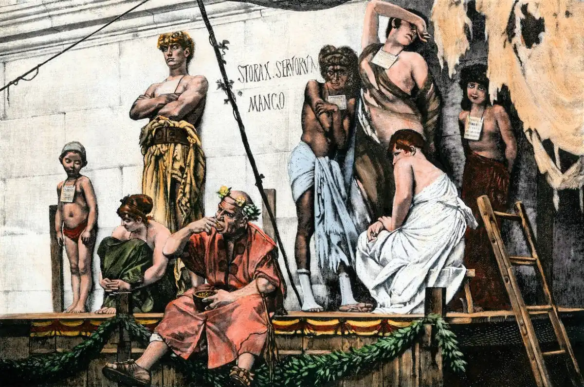 festmény, Gazdaság, Jean-Léon Gérôme, Munkaerő, Ókori Róma, Rabszolga-árverés, rabszolgaság, római birodalom, társadalom, történelem