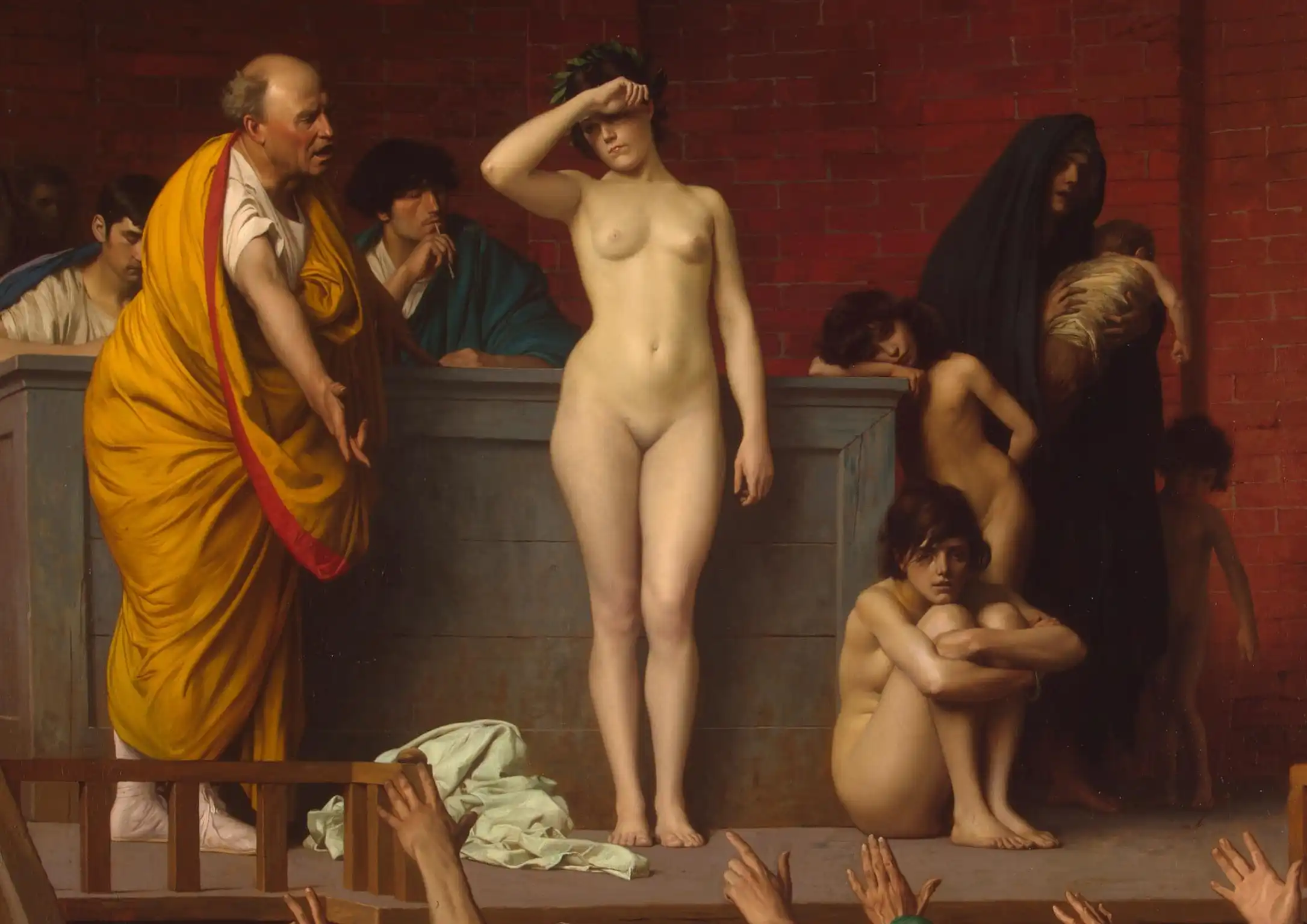 festmény, Gazdaság, Jean-Léon Gérôme, Munkaerő, Ókori Róma, Rabszolga-árverés, rabszolgaság, római birodalom, társadalom, történelem