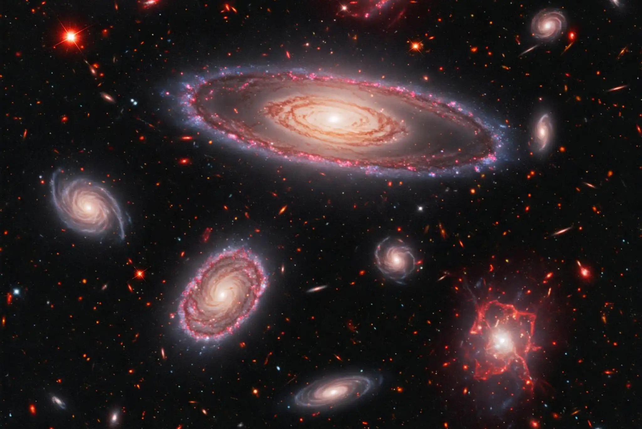 asztrofizika, Doppler-effektus, fekete lyukak, galaxis forgás, galaxisok, James Webb űrtávcső, korai Univerzum, kozmológia, Univerzum tágulása, űrkutatás