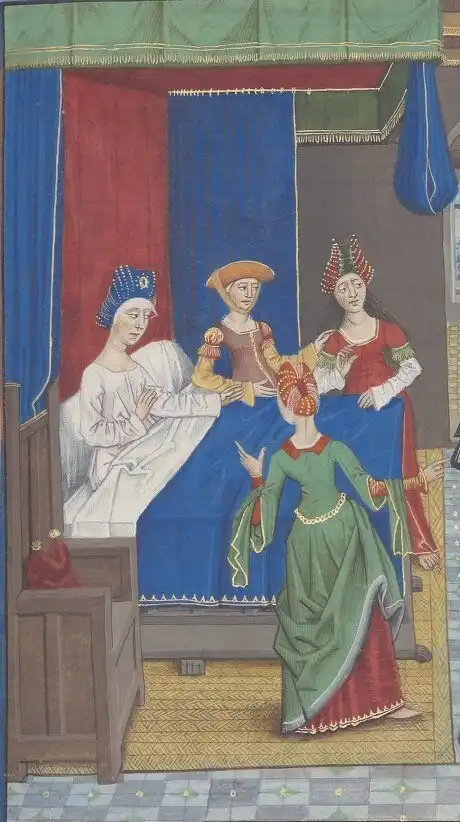 bábák, királyi családok, királynék szülése, középkor, középkori higiénia, középkori szülés, nőtörténelem, szülési halandóság, szülési szokások, történelem