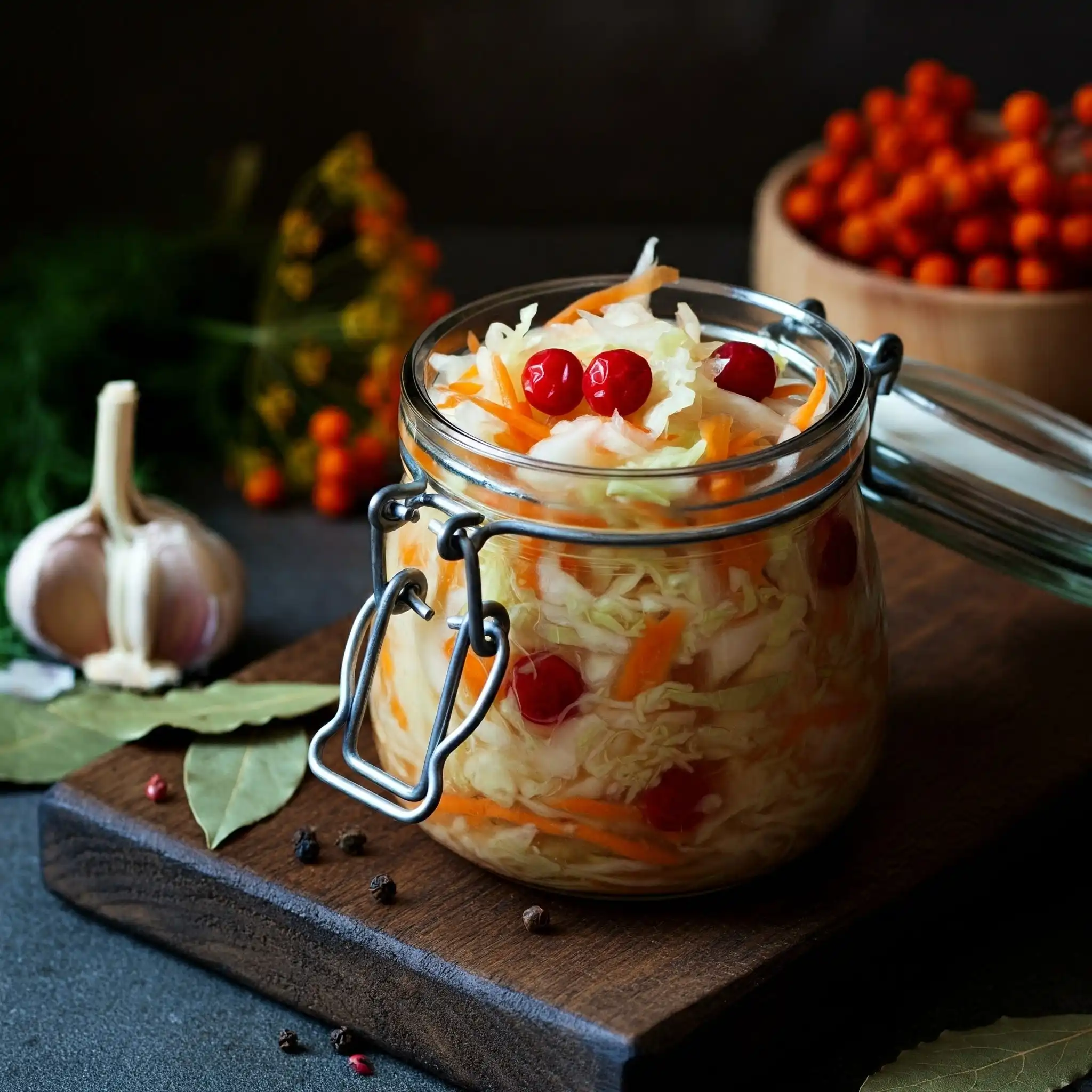 ásványi anyagok, bélflóra, C-vitamin, egészséges táplálkozás, egészségügyi előnyök, ellenjavallatok, emésztés, fekély, fermentáció, fermentált káposzta, gyomorhurut, immunrendszer, kockázatok, magas vérnyomás, probiotikumok, receptek, rost, savanyú káposzta, savanyúság, tejsav, téli eltevés, vitaminok