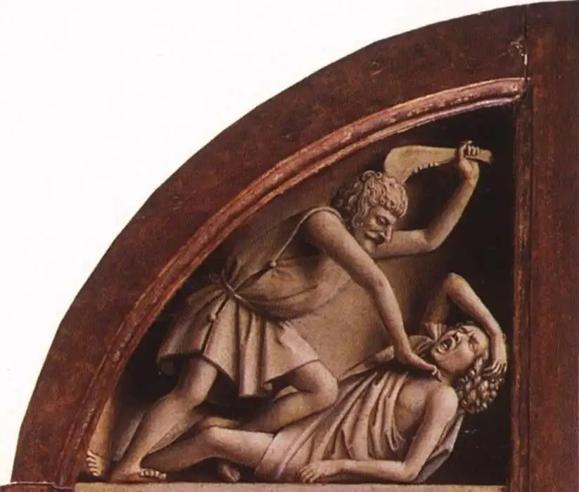 Ábel, Ádám és Éva, áldozat, Biblia, bűnbeesés, Édenkert, eredendő bűn, féltékenység, festészet, galéria, gyilkosság eszköze, irigység, Isten, Káin, kereszténység, ószövetségi történet, szamár állkapcsa, Teremtés könyve, testvérgyilkosság, vallás