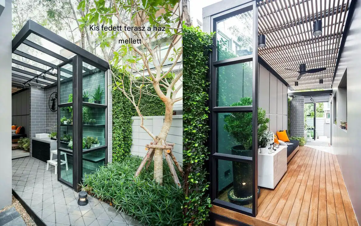 DIY pavilon, előtető, kerti design, kerti építmény, kerti pavilon, kerti pihenő, kertrendezés, minimál stílus, modern pavilon, nyári konyha, olcsó pavilon, pavilon, pavilon építése, terasz, veranda