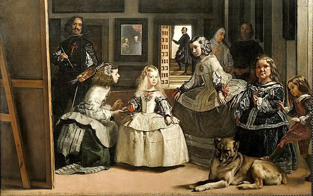 Az udvarhölgyek, bőrszín, búcaró, Diego Velázquez, festészet, festményelemzés, galéria, infánsnő, IV. Fülöp, kompozíció, misztikum, művészettörténet, spanyol barokk, szimbolizmus, tükör, udvar