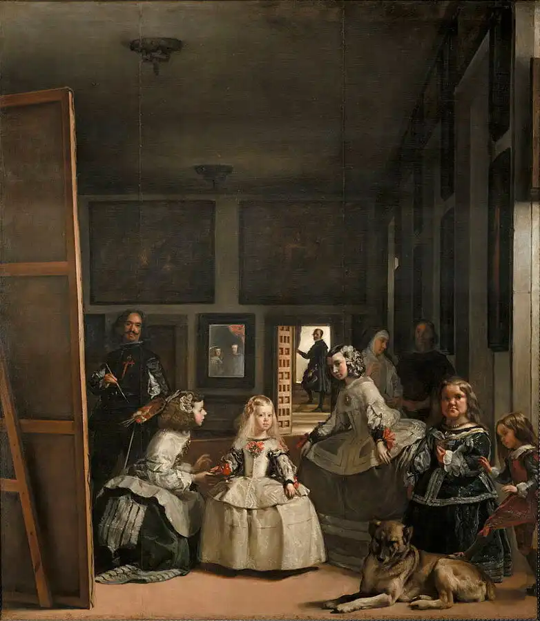 Az udvarhölgyek, bőrszín, búcaró, Diego Velázquez, festészet, festményelemzés, galéria, infánsnő, IV. Fülöp, kompozíció, misztikum, művészettörténet, spanyol barokk, szimbolizmus, tükör, udvar