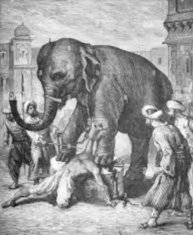 Ázsia, büntetés, elefántok, érdekesség, hatalom, india, kínzás, kivégzés, Kultúra, történelem