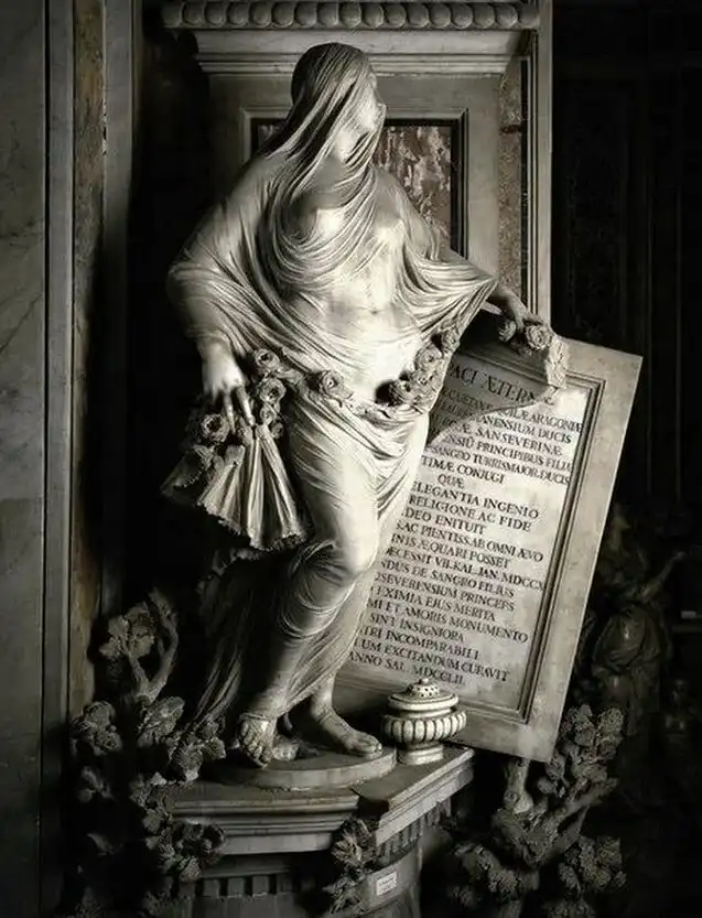 18. század, 19. század, Antonio Corradini, galéria, Giuseppe Sammartino, márvány, márványfátyol, művészet, művészettörténet, olasz szobrászat, Raffaello Monti, szobrászat, szobrok, technika, történelem, Vesta, vesták