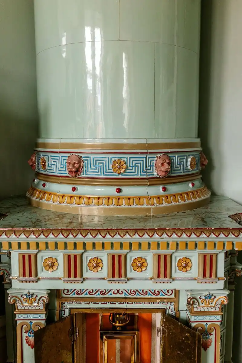 belsőépítészet, csempekályha, lakásbemutató, lakberendezés, retró, skandináv design, Stockholm, Svédország, történelmi lakás, vintage
