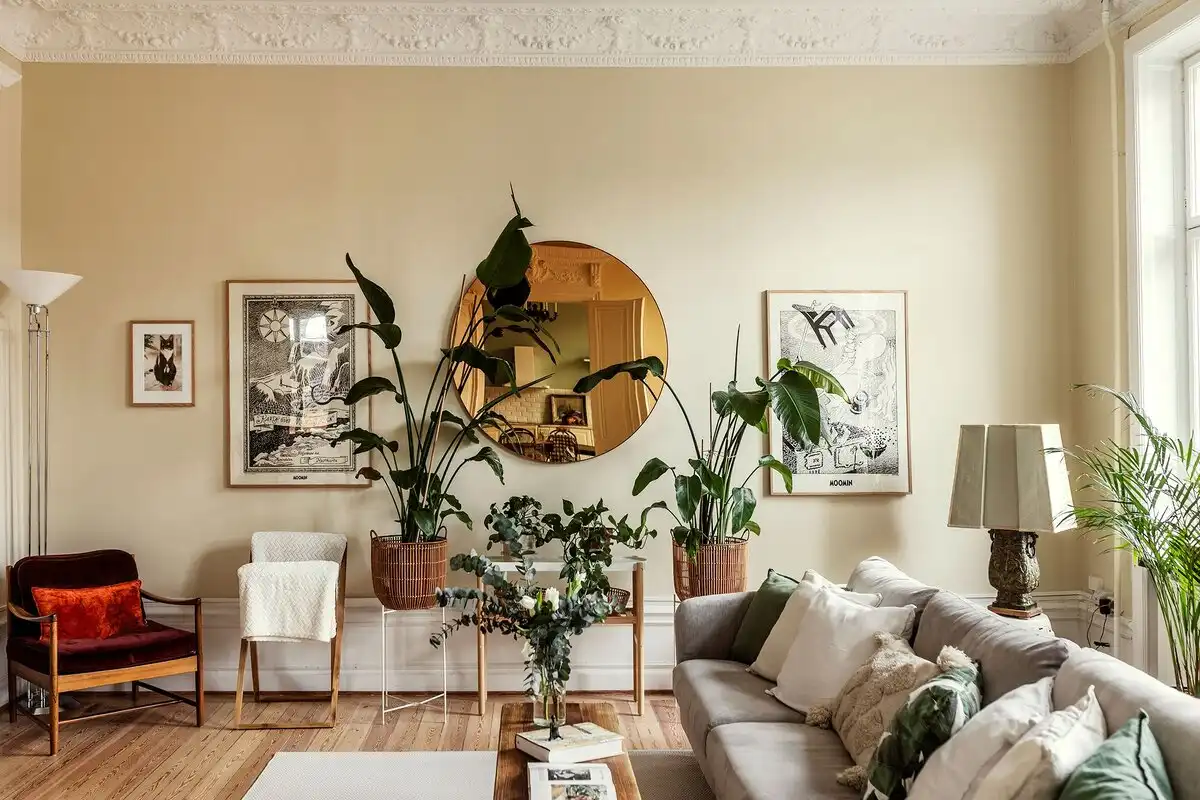 belsőépítészet, csempekályha, lakásbemutató, lakberendezés, retró, skandináv design, Stockholm, Svédország, történelmi lakás, vintage