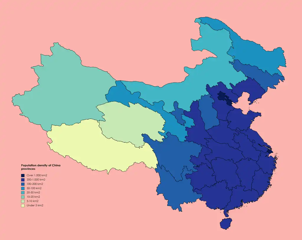 földrajz, Hejho-Tengcsung-vonal, Hu Huanyung-vonal, Kína demográfiája, Kína földrajza, Kína gazdasága, Kína keleti része, Kína népessége, Kína nyugati része, Selyemút, térkép