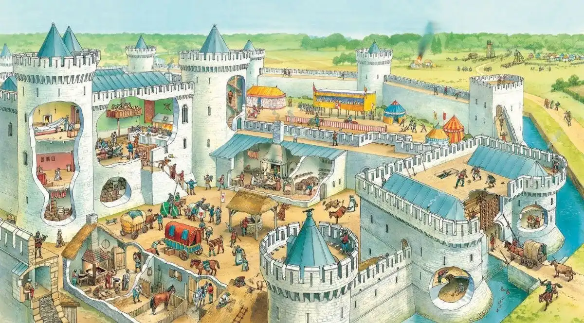 donjon, egészségtelen, életmód, építészet, érdekességek, galéria, higiénia, hűbérúr, középkor, Kultúra, lakoma, lovagi torna, menestrel, szórakozás, történelem, vár, várélet, várnép
